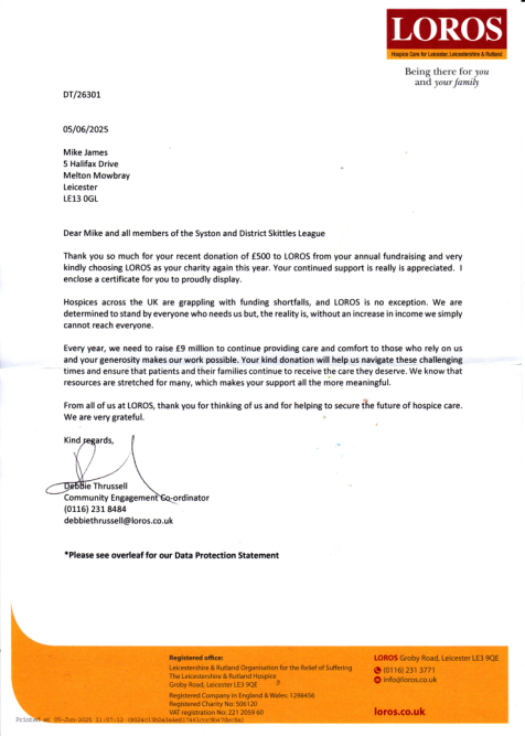 LOROS thank you letter 5jun25